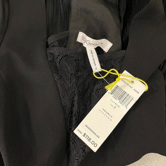 BCBGeneration Women's Black Lace Paneled Dress - Size 2 - NWT $118 - Picture 3 of 6